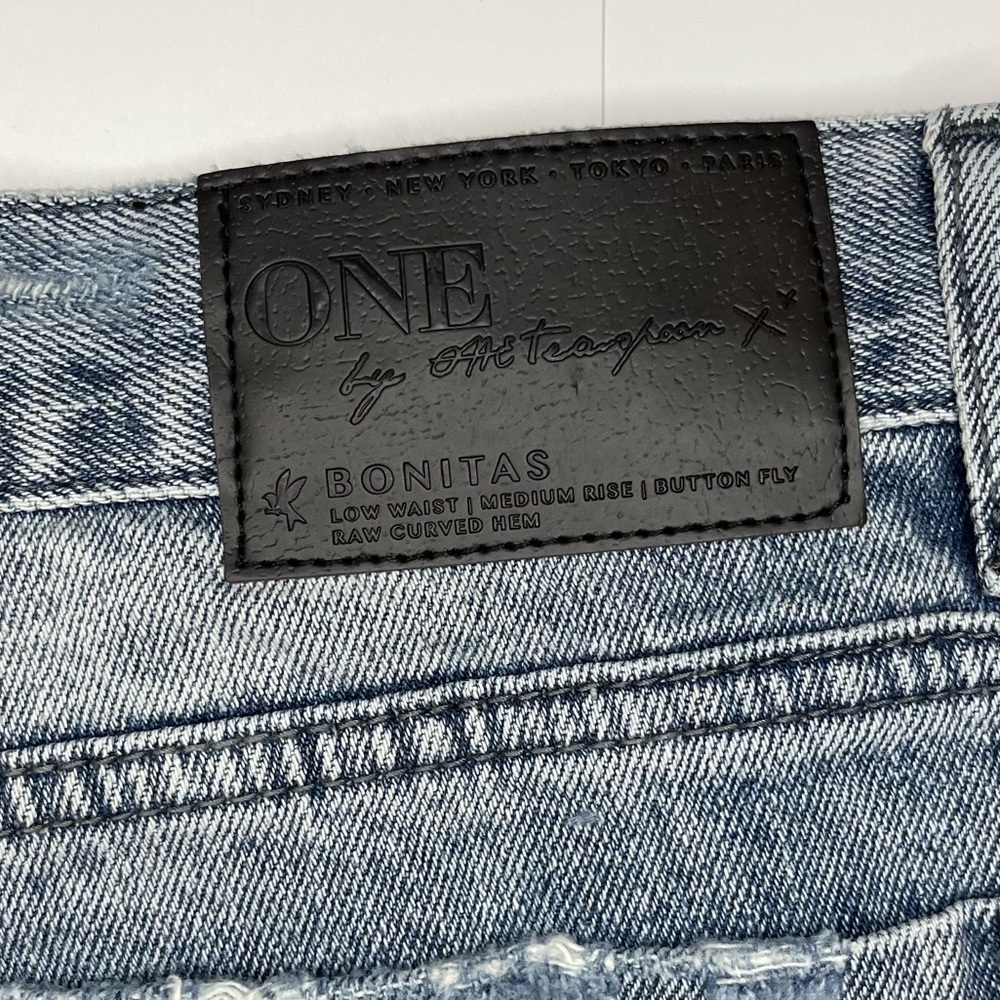 One Teaspoon Cotton Raw Hem Rocky Bonitas Low Waist Denim Wash Jean Shorts 30 - Picture 7 of 10